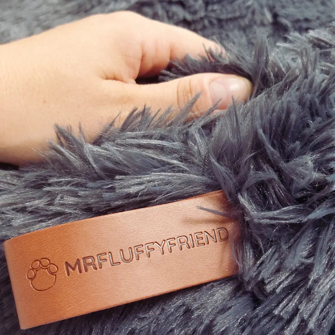 Brand tag on pet bed