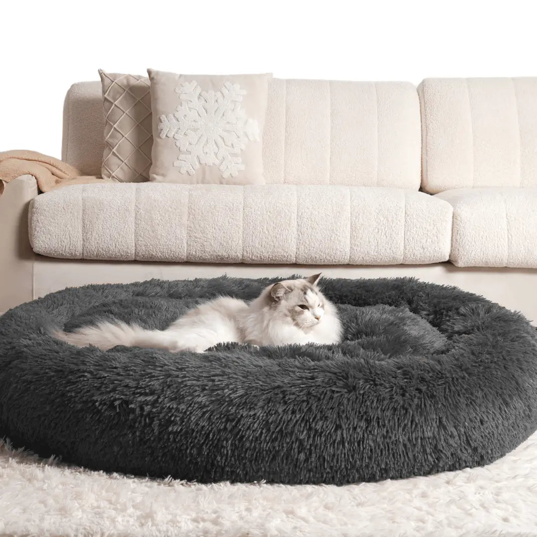 Cat bed in dark grey color